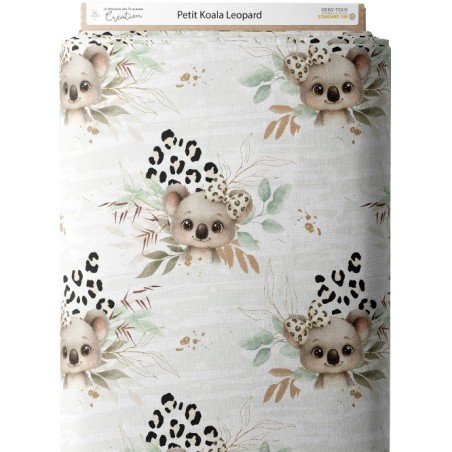 Tissu "Petit Koala Léopard" Oeko-Tex® Mercerie des Princesses
