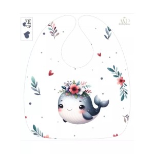Coupon Bavoir Baleine – Bébé 3-12 mois – Coton Oeko-Tex® à coudre soi-même