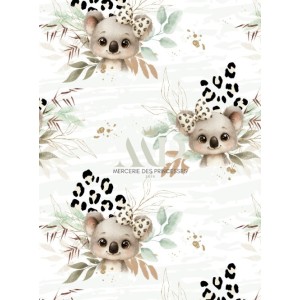  Tissu "Petit Koala Léopard" Oeko-Tex® Mercerie des Princesses