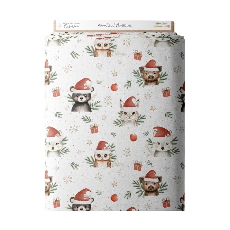 Tissu "Woodland Christmas" Oeko-Tex® Mercerie des Princesses