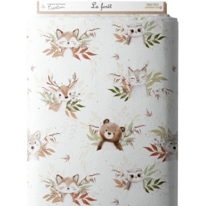 Tissu coton La Forêt – Motif aquarelle renard