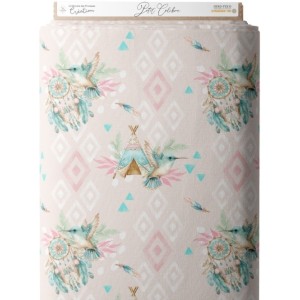 Tissu Petit Colibri Boho– Motif Aquarelle Colibri – Tissu coton Oeko-Tex bébé et enfant Mercerie des Princesses