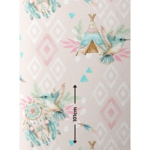  Tissu Petit Colibri Boho– Motif Aquarelle Colibri – Tissu coton Oeko-Tex bébé et enfant Mercerie des Princesses