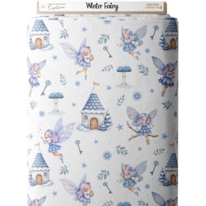 Tissu coton imprimé pour enfants Winter Fairy - Certifié Oeko-Tex® Mercerie des Princesses