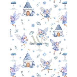  Tissu coton imprimé pour enfants Winter Fairy - Certifié Oeko-Tex® Mercerie des Princesses
