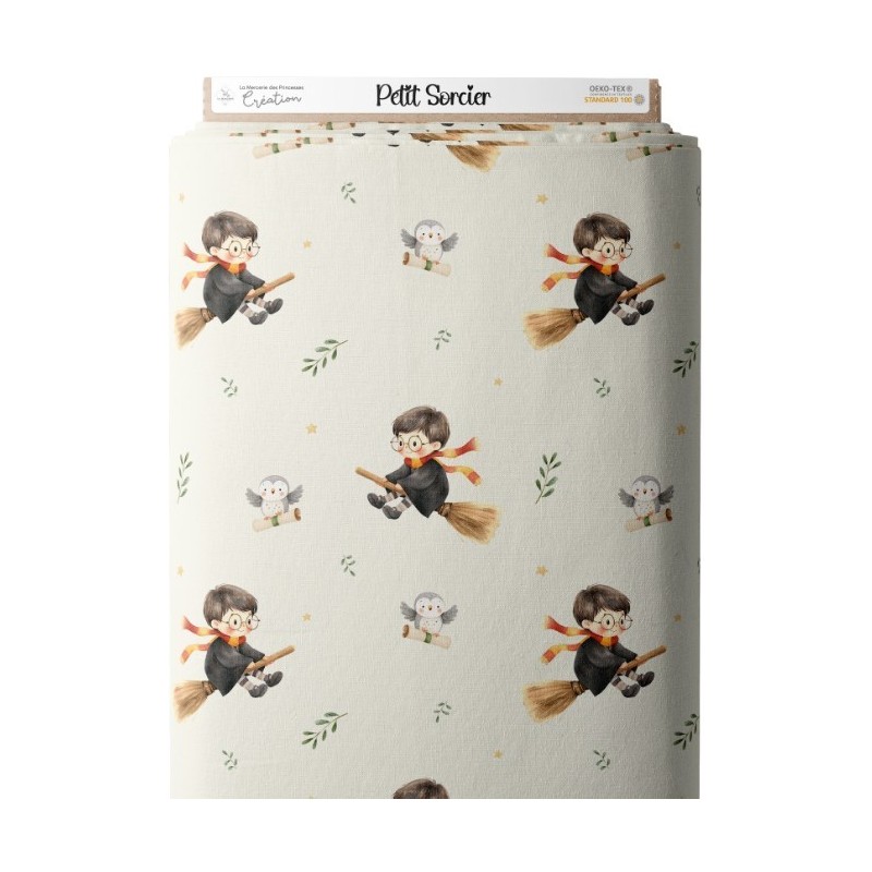Tissu Petit Sorcier enfant Oeko-Tex® Mercerie des Princesses