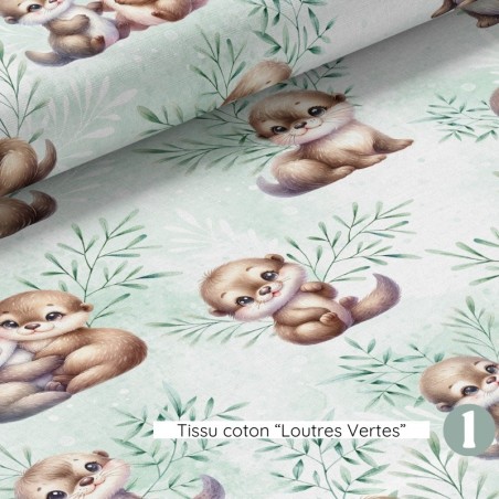 Coupons de tissu Verts Fat Quarters Coton Oeko-Tex