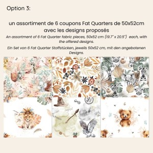  Coupons de tissu Beige Fat Quarters Coton Oeko-Tex