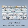 Coupons de tissu Bleus Fat Quarters Coton Oeko-Tex