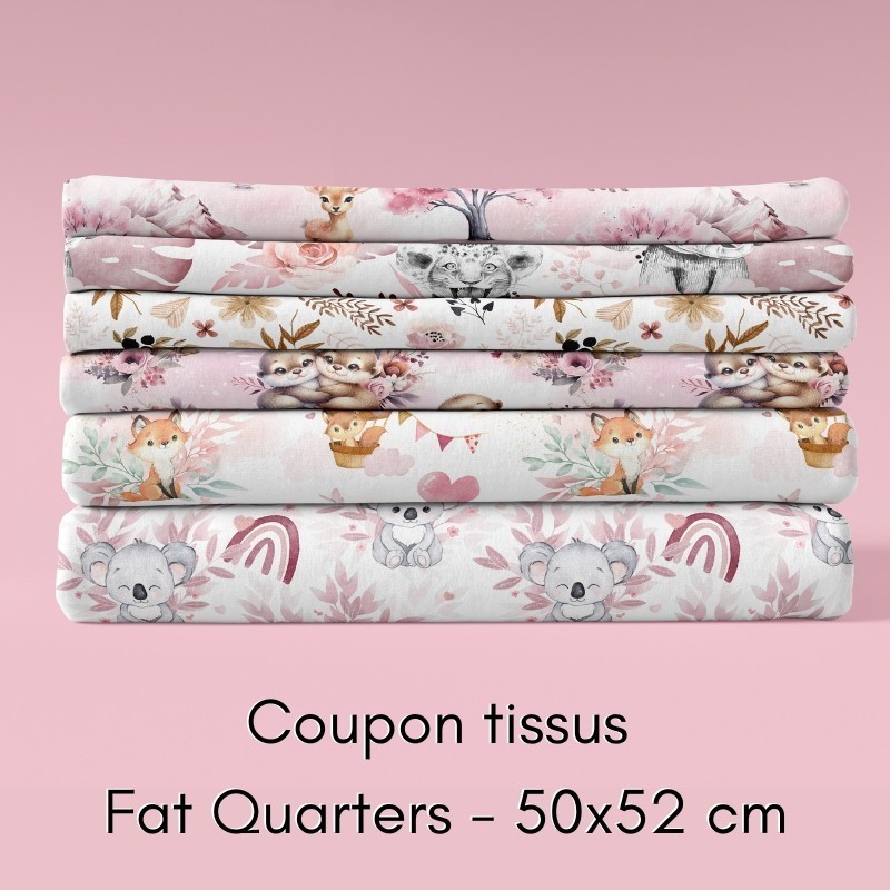 Coupons de tissu Rose Fat Quarters Coton Oeko-Tex