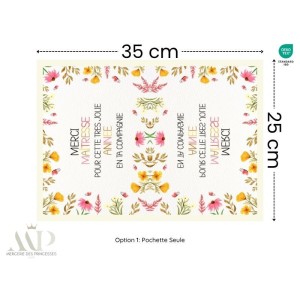 Kit création couture Pochette & Lingettes “Merci Maîtresse” Fleurs Colorées – Oeko-Tex idée cadeau fin d’année scolaire Mercerie