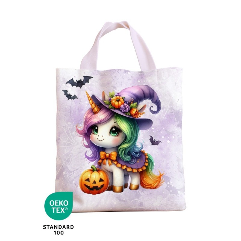 Panneau Sac à Bonbon Licorne d'Halloween Oeko-Tex® Mercerie des Princesses
