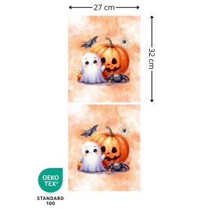  Panneau Sac à Bonbon Citrouille et Fantôme D'halloween Oeko-Tex® Mercerie des Princesses