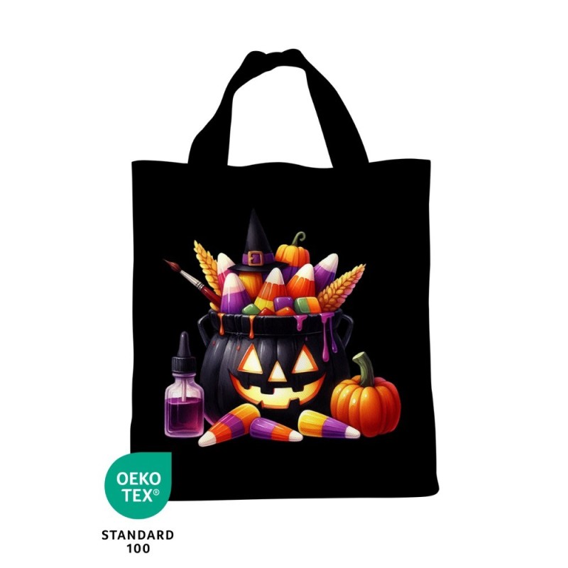 Panneau Sac à Bonbon Citrouille Bonbons D'halloween Oeko-Tex® Mercerie des Princesses