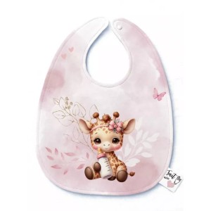 Coupon Bavoir Girafe Rose – Bébé 3-12 mois – Coton Oeko-Tex® à coudre soi-même