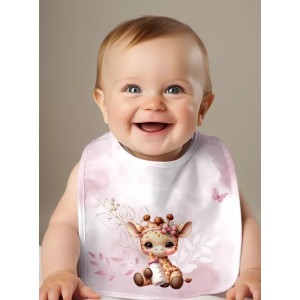 Coupon Bavoir Girafe Rose – Bébé 3-12 mois – Coton Oeko-Tex® à coudre soi-même