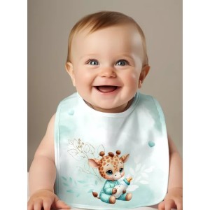 Coupon Bavoir Girafe Vert d’Eau – Bébé 3-12 mois – Coton Oeko-Tex® à coudre soi-même