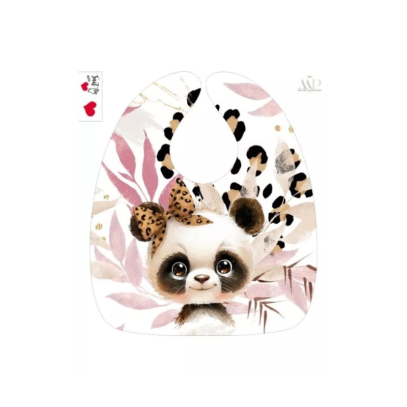 Coupon Bavoir Bébé Panda Léopard – Bébé 3-12 mois – Coton Oeko-Tex® à coudre soi-même