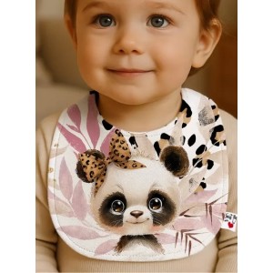 Coupon Bavoir Bébé Panda Léopard – Bébé 3-12 mois – Coton Oeko-Tex® à coudre soi-même