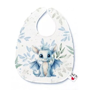Coupon Bavoir Dragon Bleu & Vert – Bébé 3-12 mois – Coton Oeko-Tex® à coudre soi-même