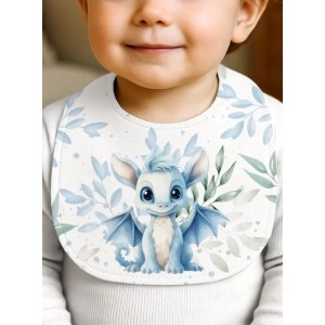 Coupon Bavoir Dragon Bleu & Vert – Bébé 3-12 mois – Coton Oeko-Tex® à coudre soi-même