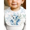 Coupon Bavoir Dragon Bleu & Vert – Bébé 3-12 mois – Coton Oeko-Tex® à coudre soi-même